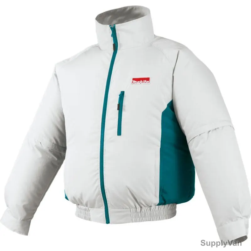 Makita Cordless Fan Jacket, ZDFJ201ZXL, 18V, XL, White/Blue — image 1