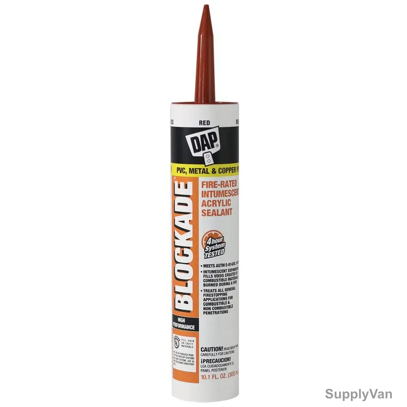 Dap Blockade Fire-Rated Intumescent Acrylic Sealant, 18858, Red, 10.1 Oz, 12 Pcs/Pack — image 1