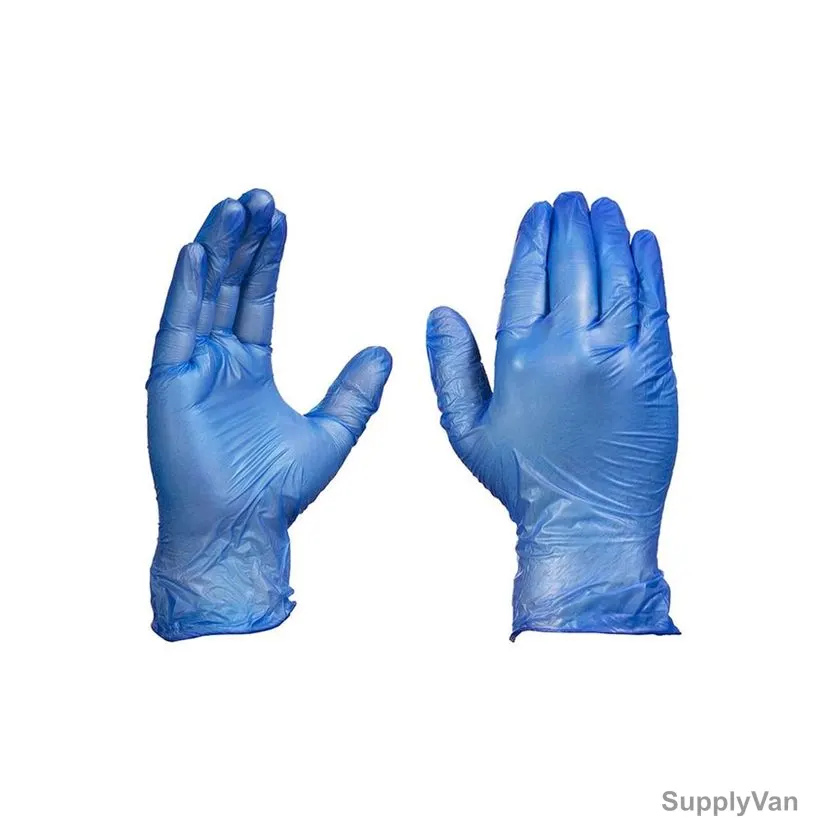 Disposable Powder Free Hand Gloves, HG25B-L-4, Vinyl, L, Blue, 100 Pcs/Pack — image 1