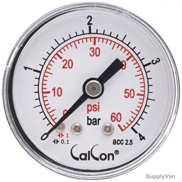 Calcon Pressure Gauge, CC121D, 40MM, 1/8 Inch, BSP, 0-4 Bar