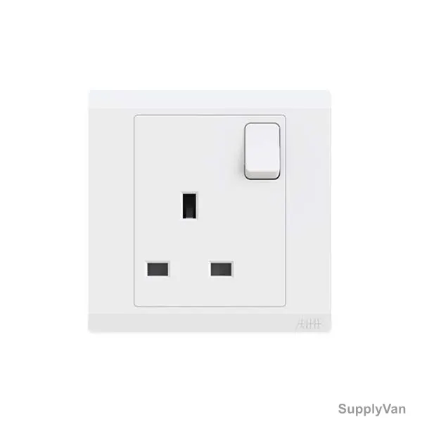 Abb Double Pole Switch Socket, BL237, Inora, 1 Gang, 13A, White — image 1