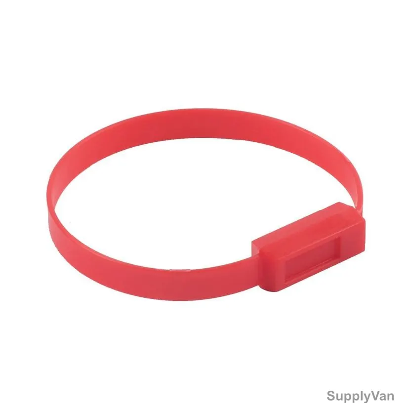 Loto-Lok Security Seal, PS-DHP-RD210, Polypropylene, 210MM, Red, 50 Pcs/Pack
