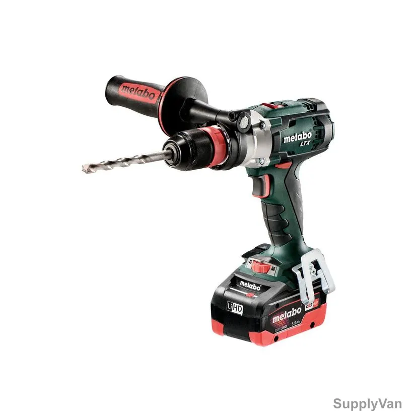 Metabo Cordless Hammer Drill With Cardboard Box, SB-18-LTX-Quick, 602200660, 18V, 2 x 5.5Ah Battery, 13MM