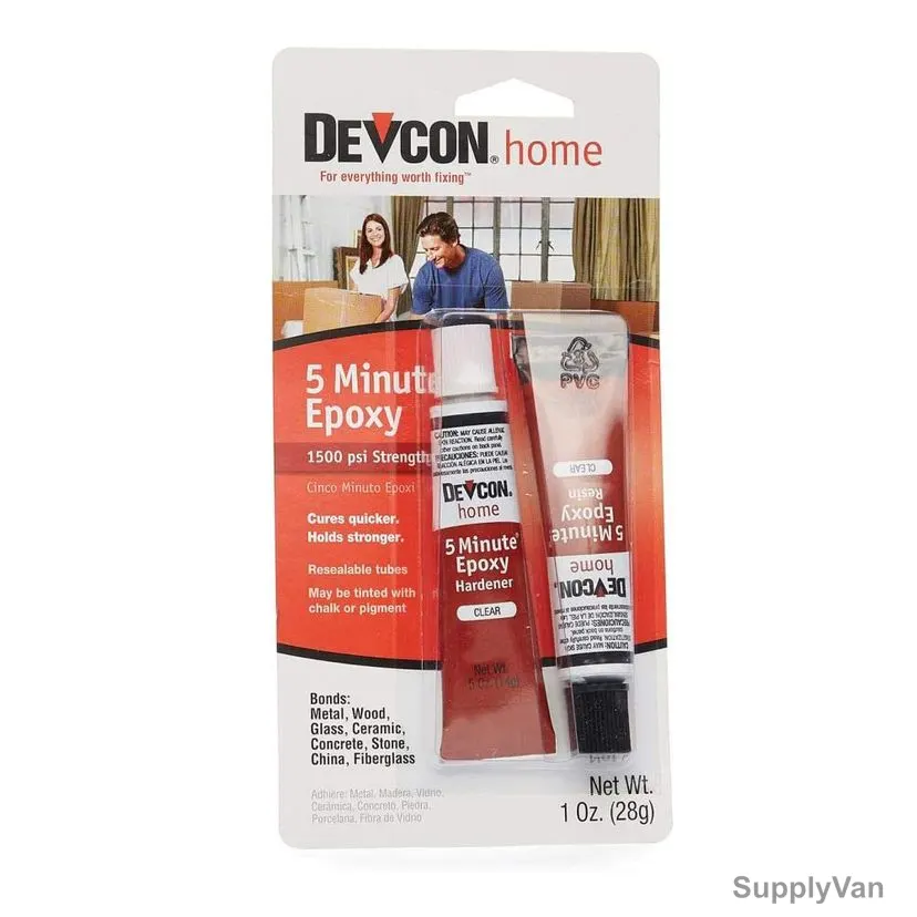 Devcon 5 Minute Epoxy Kit, S208, 1 Oz, Clear