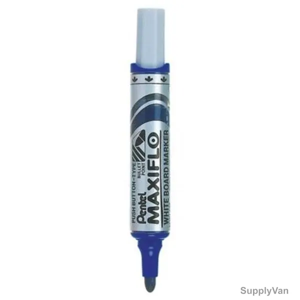Pentel White Board Marker, PE-MWL5M-C, Maxiflo, 6.0MM, Blue, 12 Pcs/Pack