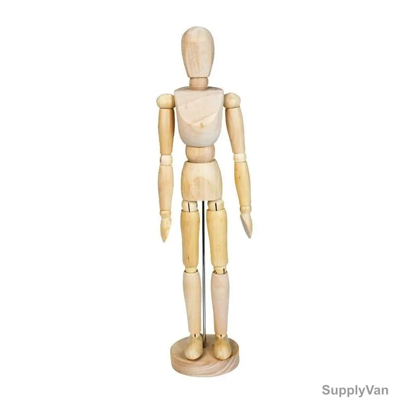 Sinoart Men Articulated Mannequin, SFM018, Wood, 12 Inch, Beige — image 1