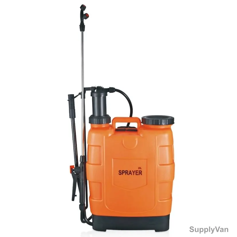 Pomsan Knapsack Sprayer, Plastic, 20 Ltrs, Orange and Black — image 1