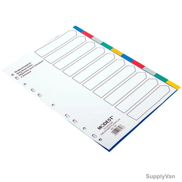 Modest File Divider With 1-10 Tab, MS101, PVC, A4, 25 Pcs/Pack
