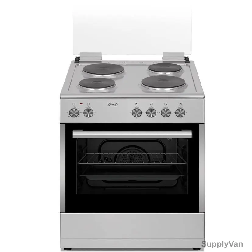 Venus Freestanding Electric Cooker With Oven and Grill, VC6644ESD, 4 Hot Plate, 60CM Width x 50CM Depth, Silver — image 1