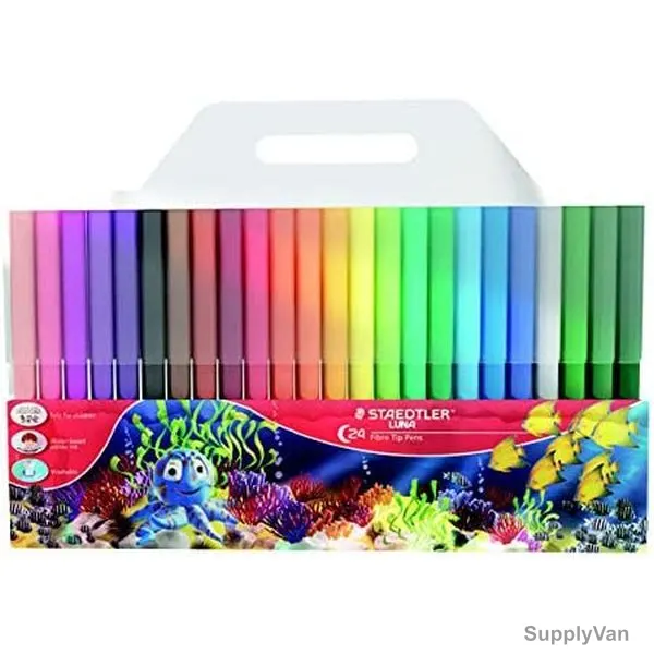 Staedtler Fiber Tip Pen Set, ST-327-LWP24, Luna, Assorted Colors, 24 Pcs/Set