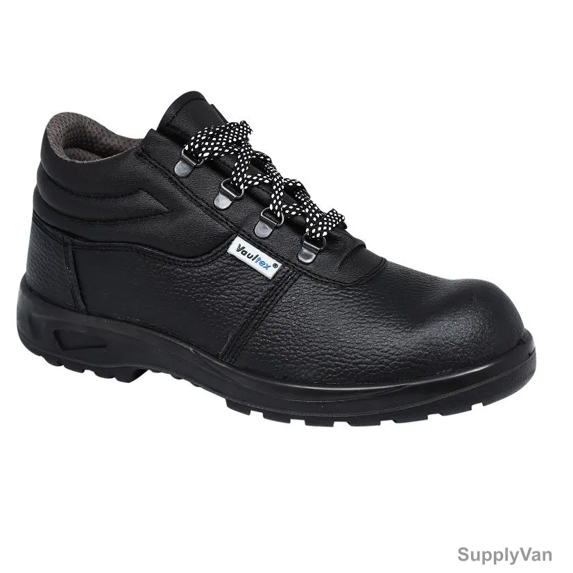 Vaultex Steel Toe Safety Shoes, ZEN, Leather, Size38, Black