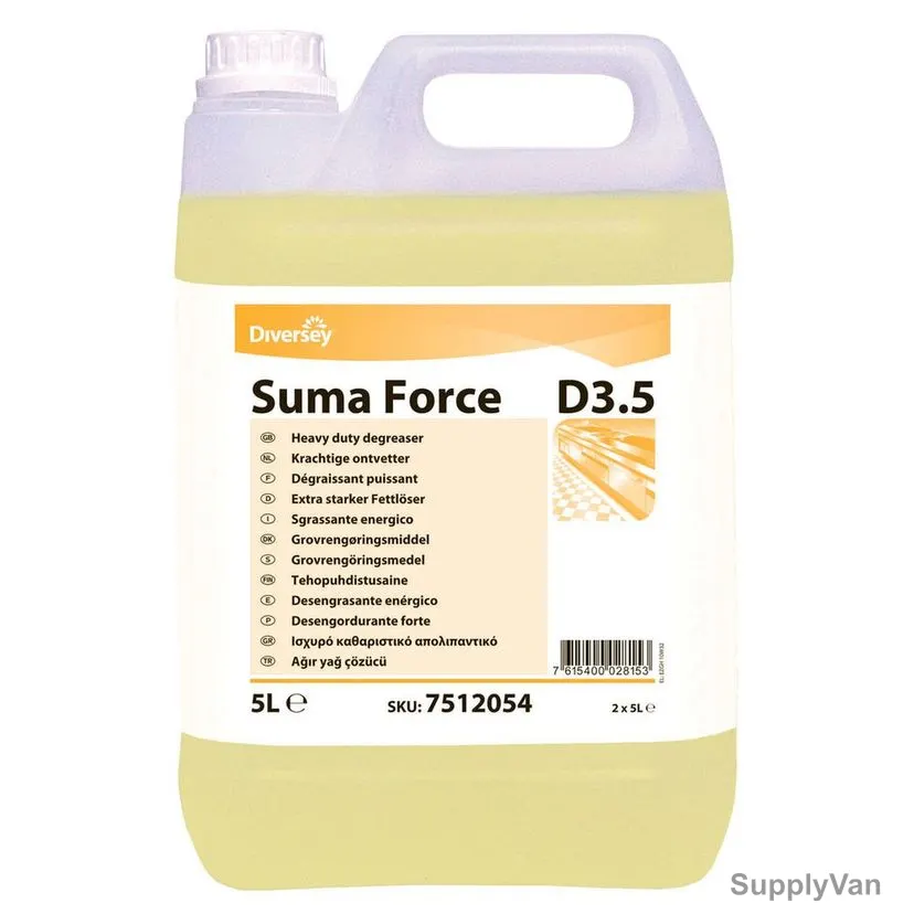 Diversey Suma D3.5 Heavy Duty Degreaser, 7512054, 5 Ltrs — image 1