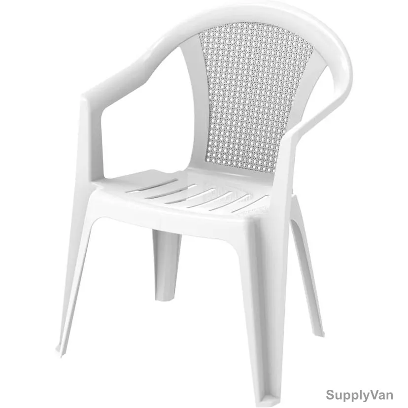Cosmoplast Bamboo Outdoor Garden Chair, Plastic, 100 Kg Weight Capacity, White — image 1
