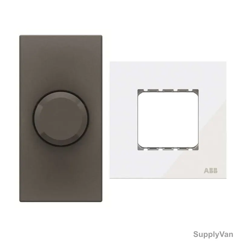 ABB Rotary Dimmer With Half/Double Rocker Frame, AMD60322-AN-plus-AMD5144-WG, Millenium, 1 Module, 1 Gang, 2 Pcs/Set — image 1