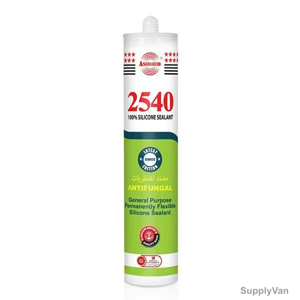 Asmaco Anti Fungal Silicone Sealant, 2540, 280ML, Black