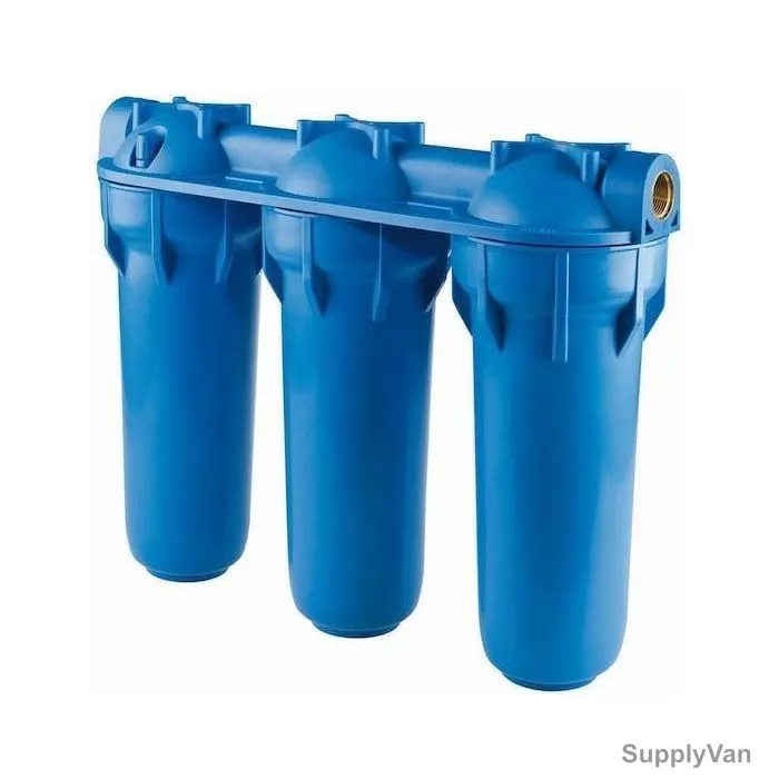 Novex Triple Water Filter System, NWTS-P3F, Plastic, 10 Inch, 15 Ltrs/Min Flow Rate, Blue — image 1