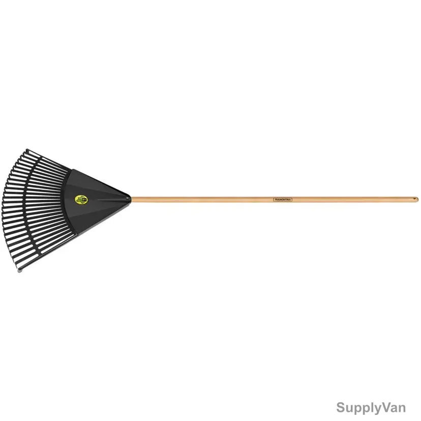 Tramontina Plastic Garden Rake With 120CM Wood Handle, 77855864, 26 Teeth, Black — image 1