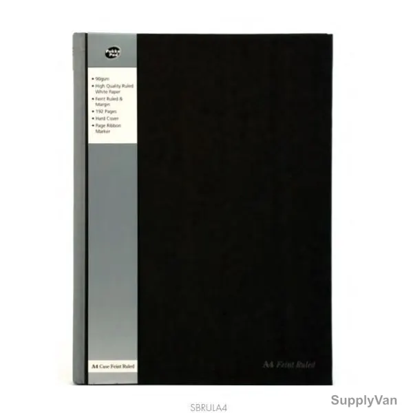 Pukka Casebound Pad, SBRULA4, A4, 90 gsm, 192 Pages, Black
