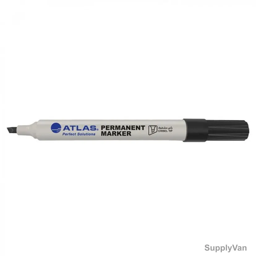 Atlas Permanent Marker, AS-MP20-BK, 3.5-4.2MM Tip Size, Black, 12 Pcs/Pack