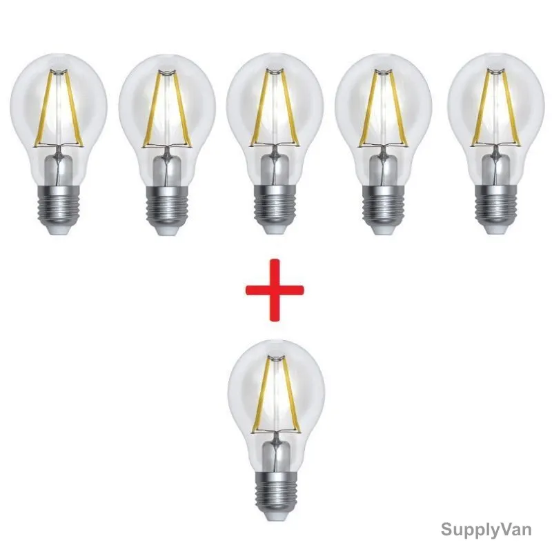 Syv LED Bulb Bundle of 5+1Free, Canopus, 6W, WarmWhite