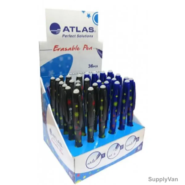 Atlas Erasable Pen, AS-ERP070-03D, 0.7MM Tip Size, Assorted Colors, 36 Pcs/Set