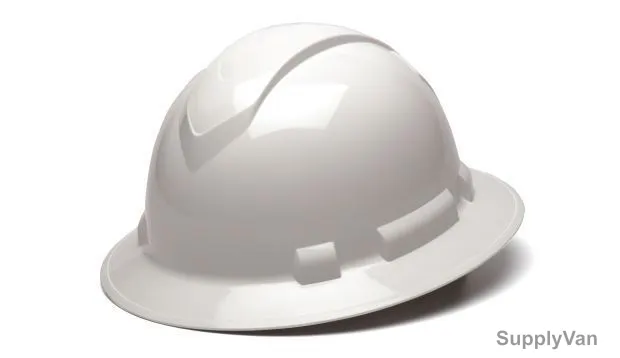 Pyramex Safety Helmet, HP54110, Full Brim, White