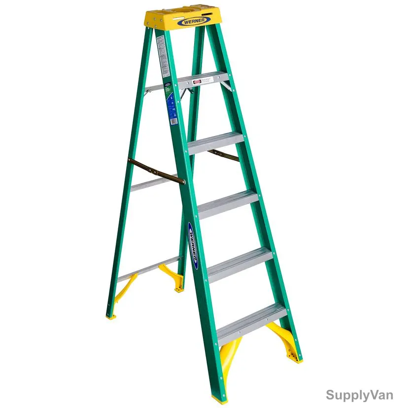 Werner Single Sided Step Ladder, 5906, Fiberglass, 6 Feet Height, 102 Kg Weight Capacity