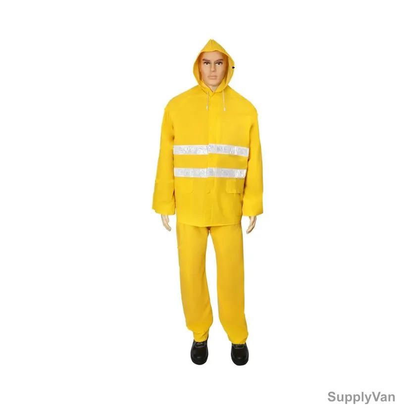 Workland Heavy Duty Reflective Rain Suit, SIC, Dacron/PVC, 2XL, Yellow — image 1