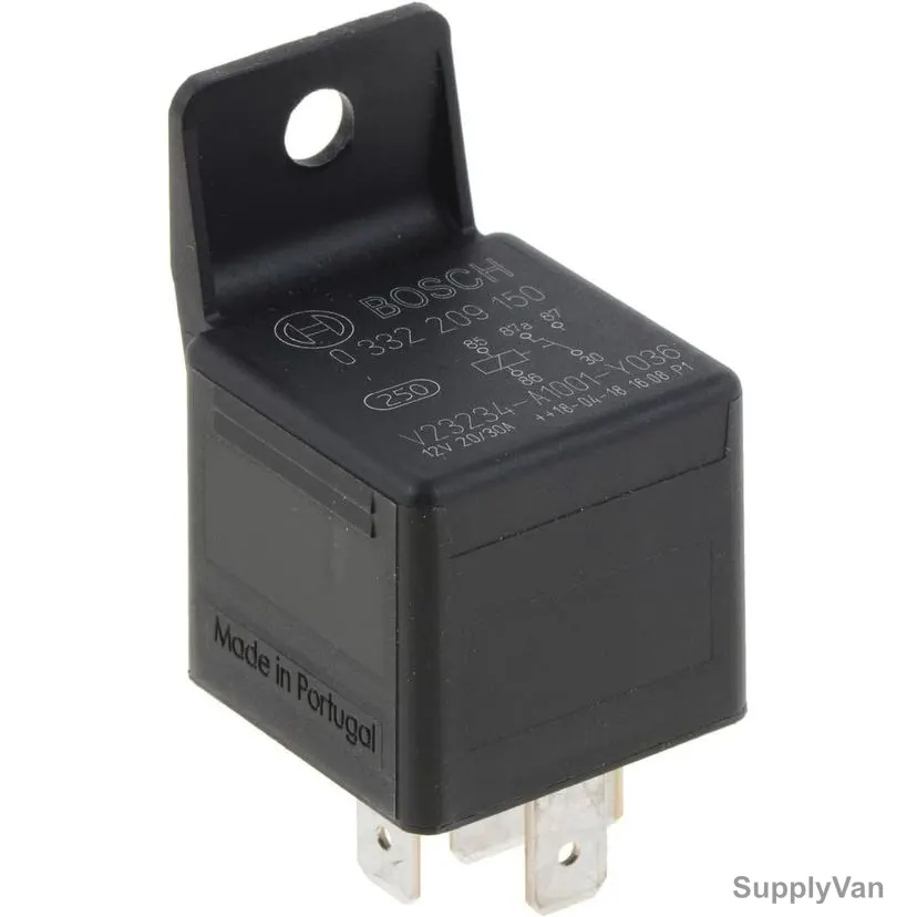 Bosch Mini Relay, 0332209150, 5 Pins, 12V, 30A, IP20