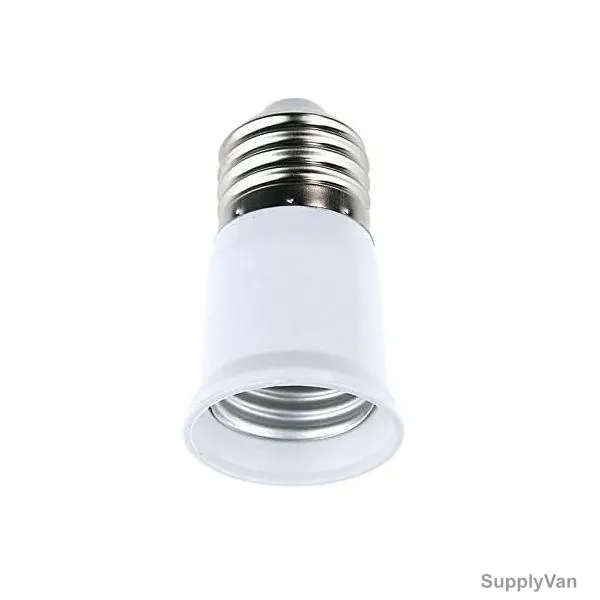 Lamp Holder, Plastic and Metal, E27 to E27 Base, White