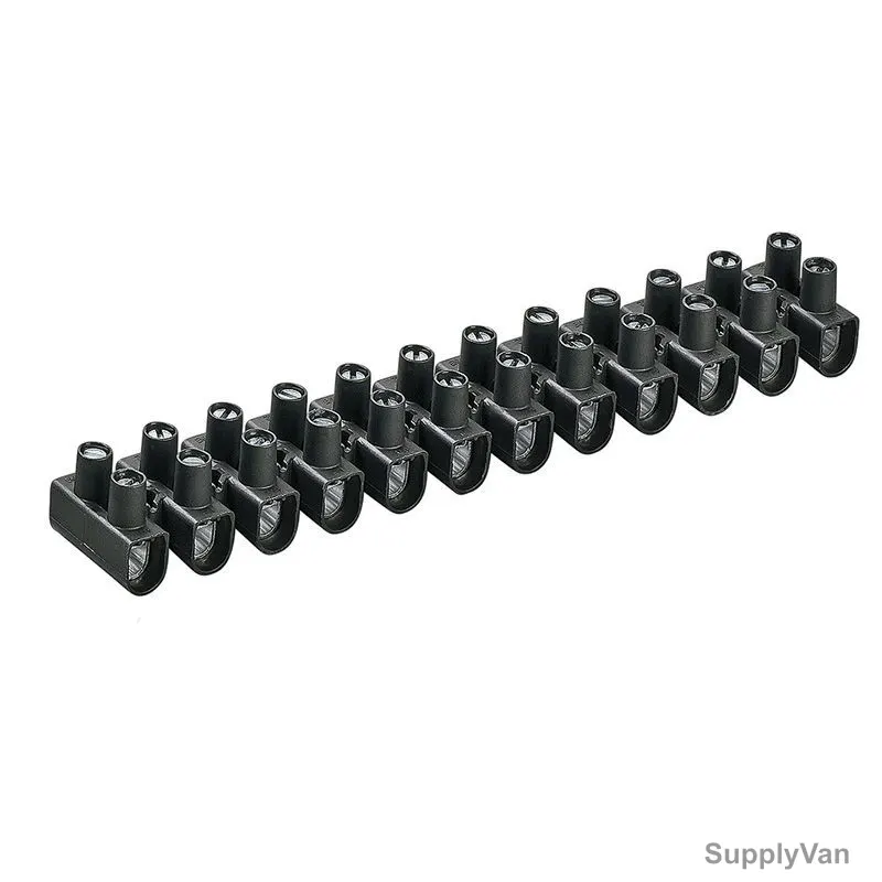Electro Terminal 12-Pole Connector Strip, EKL-3-S-WEISS, 4-16 SQ.MM, Black