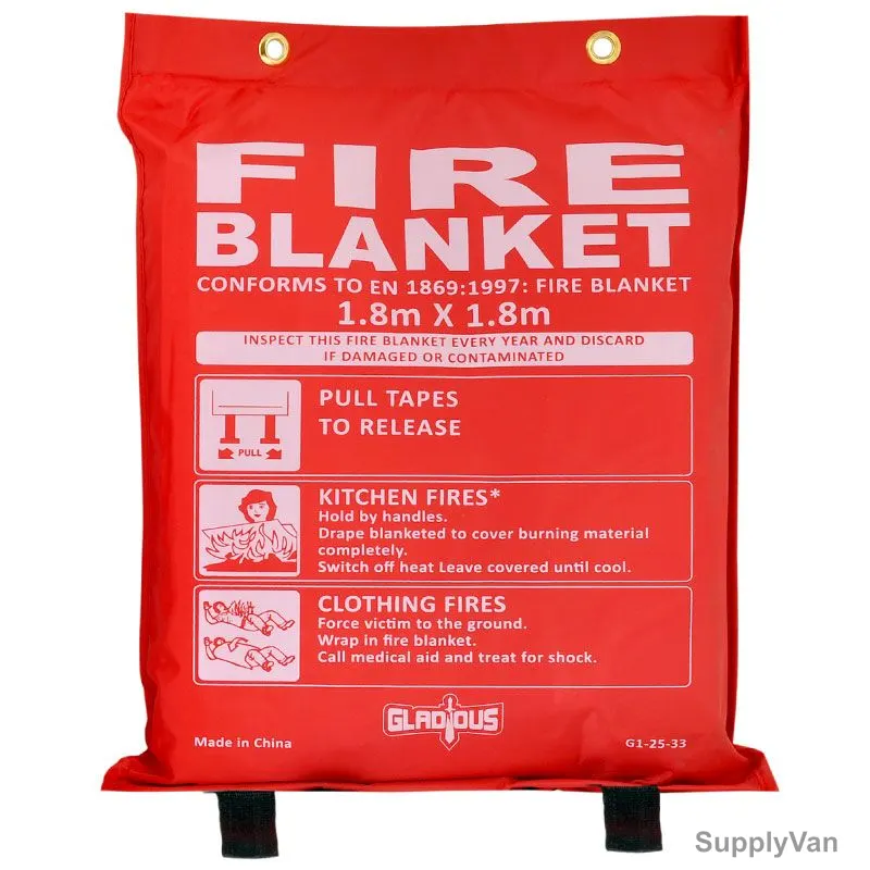 Gladious Fire Blanket, G125332022, Fiber Glass, 1.8 x 1.8 Mtrs, Gold
