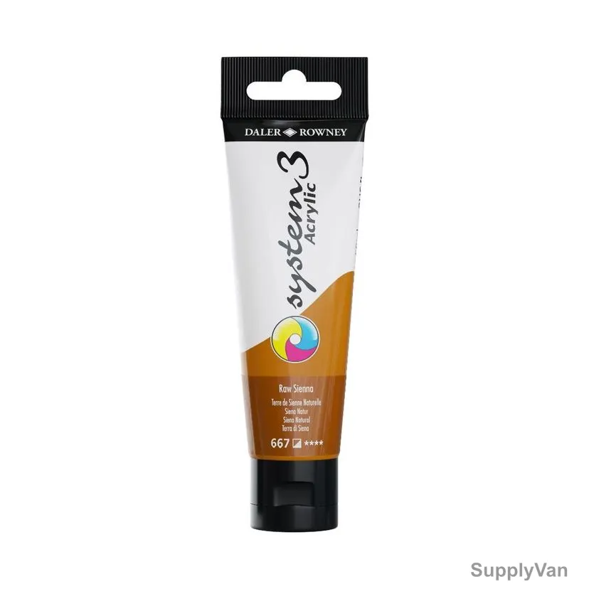 Daler Rowney System3 Acrylic Paint, 129059667, 59ml, 667 Raw Sienna