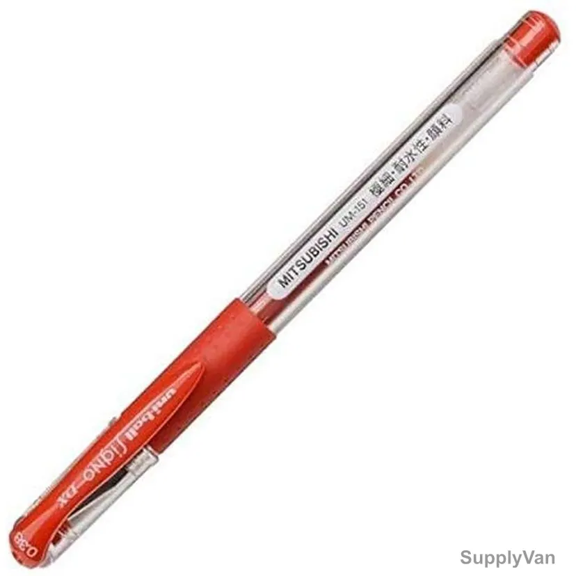 Uni-Ball Roller Ball Pen, UM151, Signo DX, 0.7MM, Red, 12 Pcs/Pack