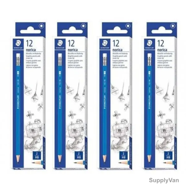 Staedtler Norica 132-46 Pencil Set With Eraser Tip, STP-PACK-298, Blue, 48 Pcs/Pack