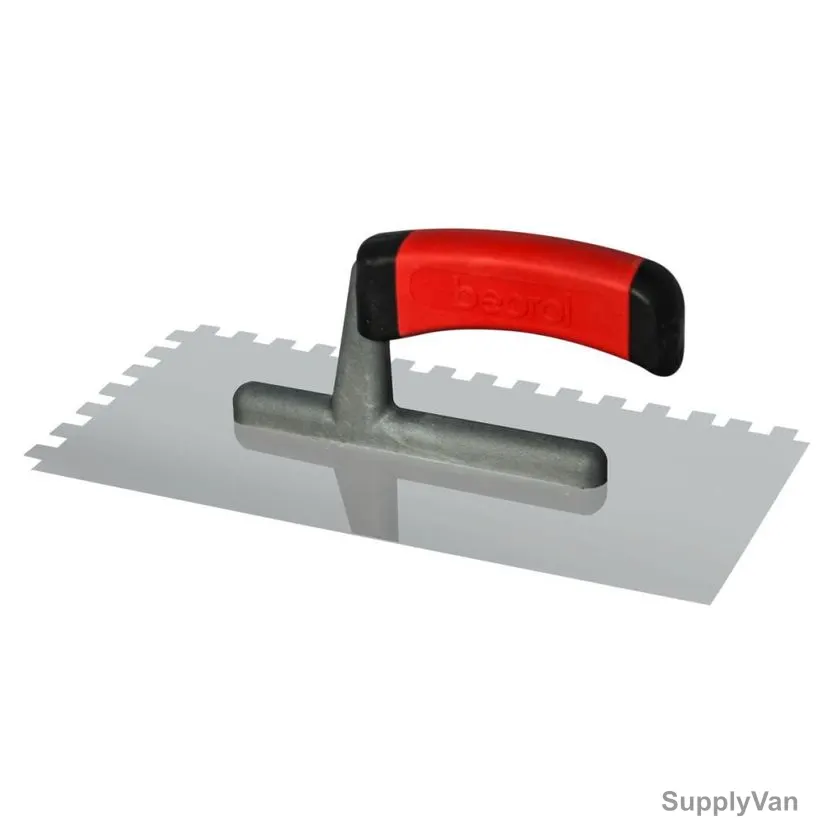 Beorol Plastering Trowel, GRSPN8, Rubber/Stainless Steel, 130MM Width x 270MM Length