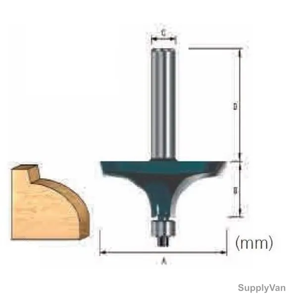 Makita Thumb Mold Router Bit, D-13297, 63.5x19MM