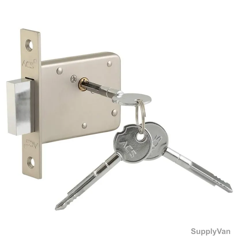 ACS Door Lock W/ 3 Cross Keys, 366Cross, Brass, Silver