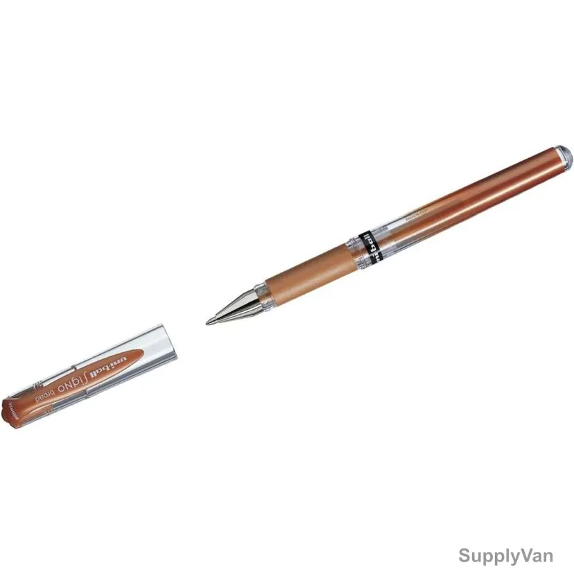 Uni-Ball Gel Ink Pen, UM153M-BZ, Signo Broad, 1.0MM Tip, Metallic Bronze, 12 Pcs/Pack