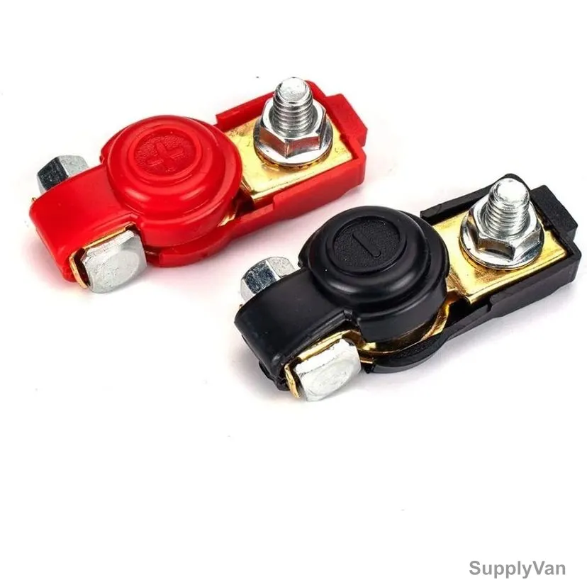 Automotive Battery Terminal Clamp, Brass, 66MM Length, Black/Red — image 1