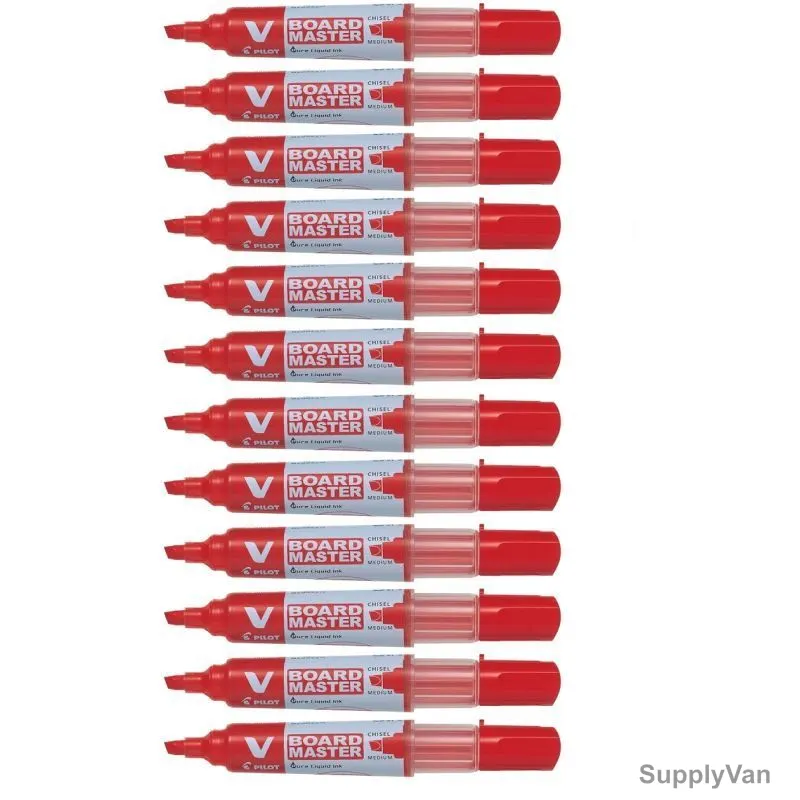 Pilot Marker, WBMA-VBM-MC-R, V-Board Master, Red, PK12
