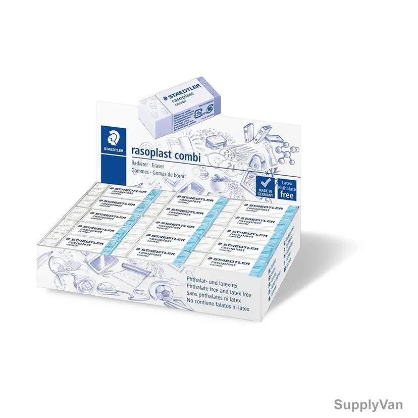 Staedtler Rasoplast Combi Eraser, ST-526-BT30, White, 30 Pcs/Pack — image 1
