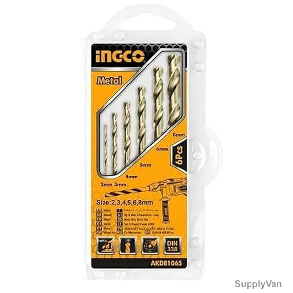 Ingco HSS Twist Drill Bit set, AKDB1065, 6 Pcs/Set