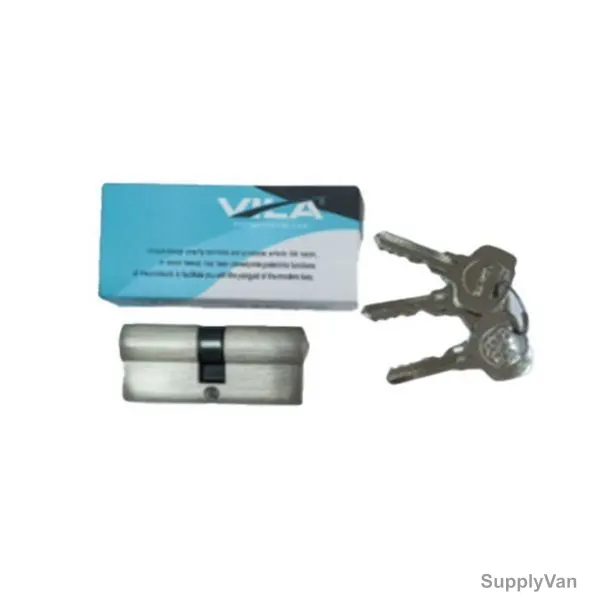 Vila Cylinder Door Lock, Metal, 70MM, Silver