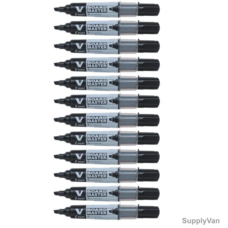 Pilot Marker, WBMA-VBM-MC-B, V-Board Master, Black, PK12