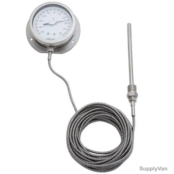 Calcon Gas Filled Capillary Type Thermometer, TG18C, 100MMx10 Mtrs, -50-50 Deg. C