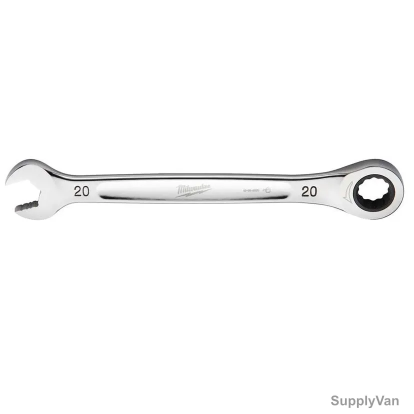 Milwaukee Ratcheting Combination Wrench, 4932471513, MaxBite, Chrome Plated, 20MM