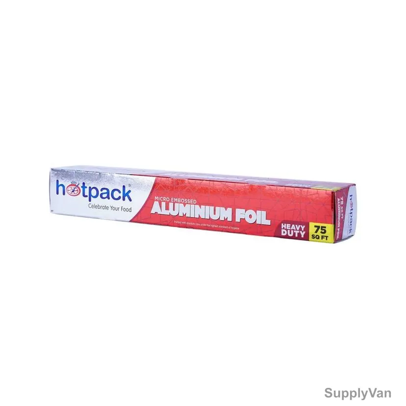 Hotpack Micro Embossed Aluminium Foil, AF75SQFT, 75 SQ. FT. Length x 30CM Width, Silver