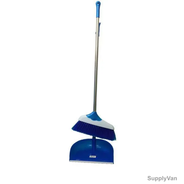 Moonlight Long Handle Dust Pan With Broom, 55528, 79CM, Blue