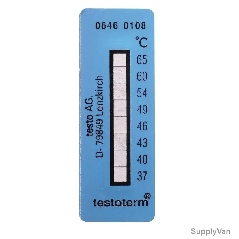 Testo Temperature Strip, 0646-0108, 50 x 18MM, 37 to 65 Deg.C, Blue, 10 Pcs/Pack — image 1